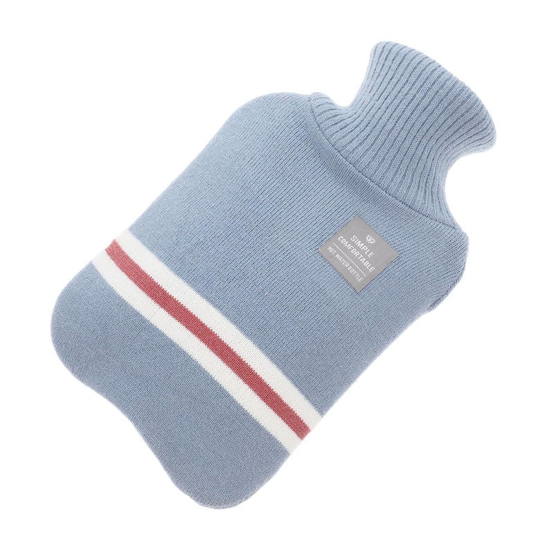 Knitted Hot Water Bottle 1000ml Portable Hand Warmer for Travel Relief - Image 2