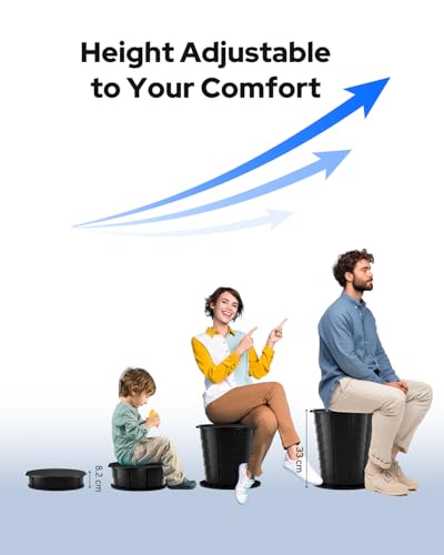 LuckyNov Height Adjustable Portable Folding Toilet for Camping, Adults & Kids, 400 lbs Capacity | Compact Travel Toilet with Lid, Waste Bags & Gel Packs | Outdoor, RV, Hiking, Emergency Potty - Image 2
