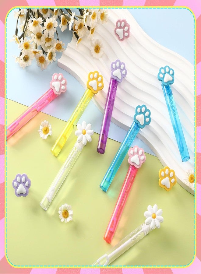 Leitee 36 Pieces Paw Print Bubble Wands Blue Puppy Dog Party Favors Mini Daisy Bubble Wands 5 Styles for Blue Dog Theme Birthday Party Decorations Filler Goodie Bags Stuffer Gifts - Image 3