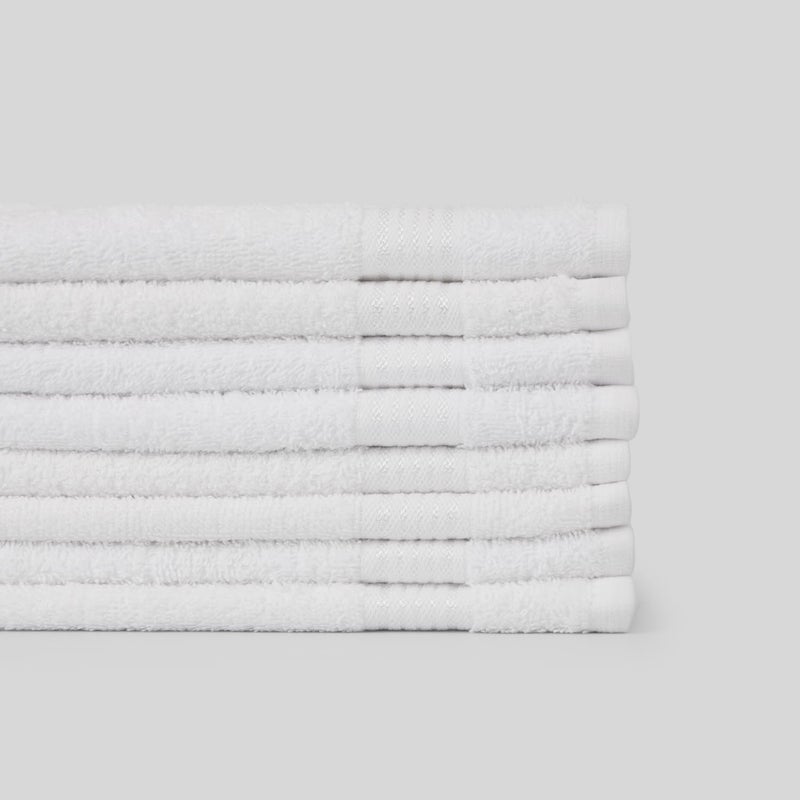 KOPA Quick Dry 100% Cotton Soft Terry Towel -8pc Face Towel (d'ross) | Quick Dry 100% Cotton | Super Absorbent, Lightweight, Odour Free - for Men, Women, Kids Solid-White - Image 4
