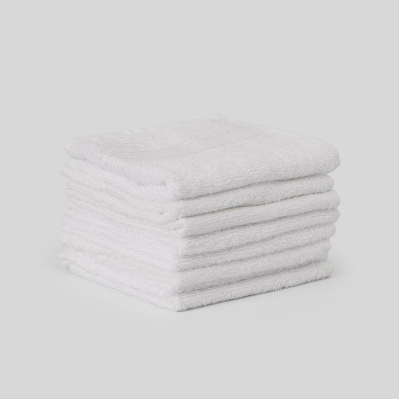 KOPA Quick Dry 100% Cotton Soft Terry Towel -8pc Face Towel (d'ross) | Quick Dry 100% Cotton | Super Absorbent, Lightweight, Odour Free - for Men, Women, Kids Solid-White - Image 2