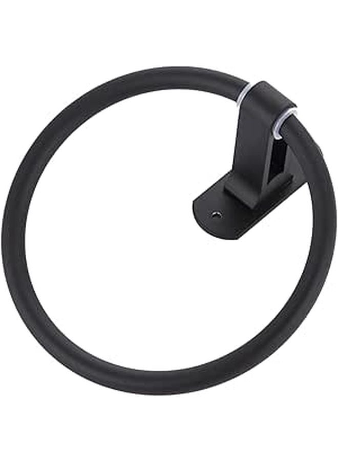 Matte Black Aluminum Wall Mounted Towel Ring Holder For Bathroom And Kitchen - Image 1