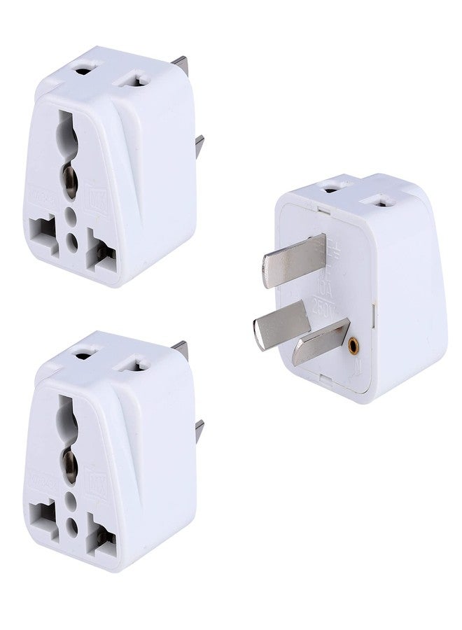MX Universal Travel Adapter Type I - India to Australia/China/New Zealand Plug Converter with Fuse & Universal Socket - Compact Pack of 3 (MX‑3434D‑3) - Image 1