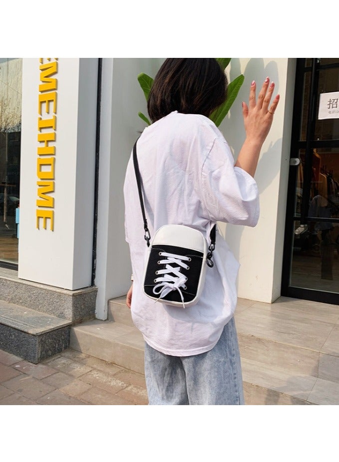 OASIS-TH Women Shoulder Crossbody Bag Multifunction Phone Diagonal Bags with Adjustable Strap Sneaker Shape Black - Image 1