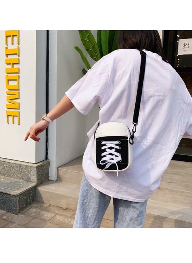 OASIS-TH Women Shoulder Crossbody Bag Multifunction Phone Diagonal Bags with Adjustable Strap Sneaker Shape Black - Image 3