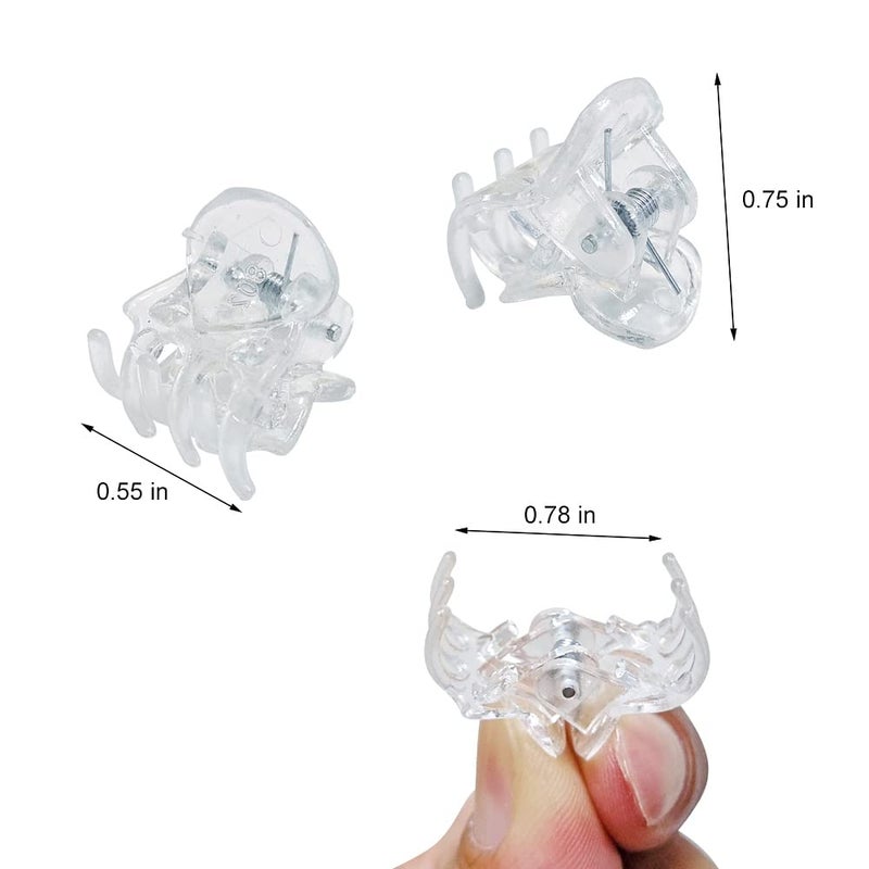 Yongdeli 50 PCS Mini Hair Claw Clipsï¼Œ Bangs Strong Grip Multifunction Clamp Clips. (Transparent white) - Image 2