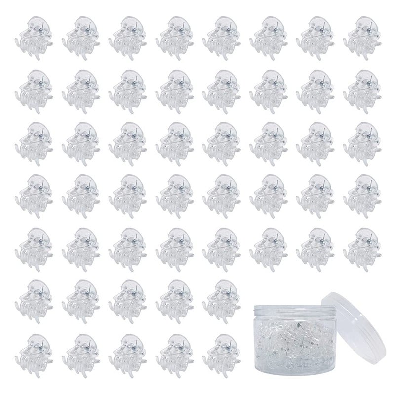 Yongdeli 50 PCS Mini Hair Claw Clipsï¼Œ Bangs Strong Grip Multifunction Clamp Clips. (Transparent white) - Image 1