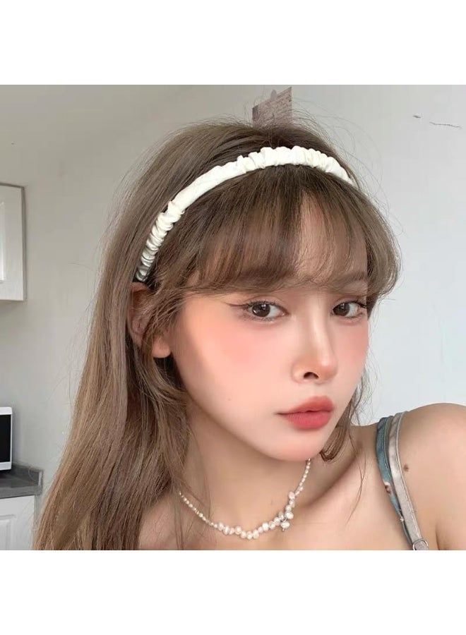 CLENEA 7 Pack Ladies Headband, Non Slip Flower Headband, Fashion Pearl Headband, Twisted Headband, Different Designs, White Headband Suit, Student Hair Accessories, Hair Accessories, Suitable for All Seasons - Image 2