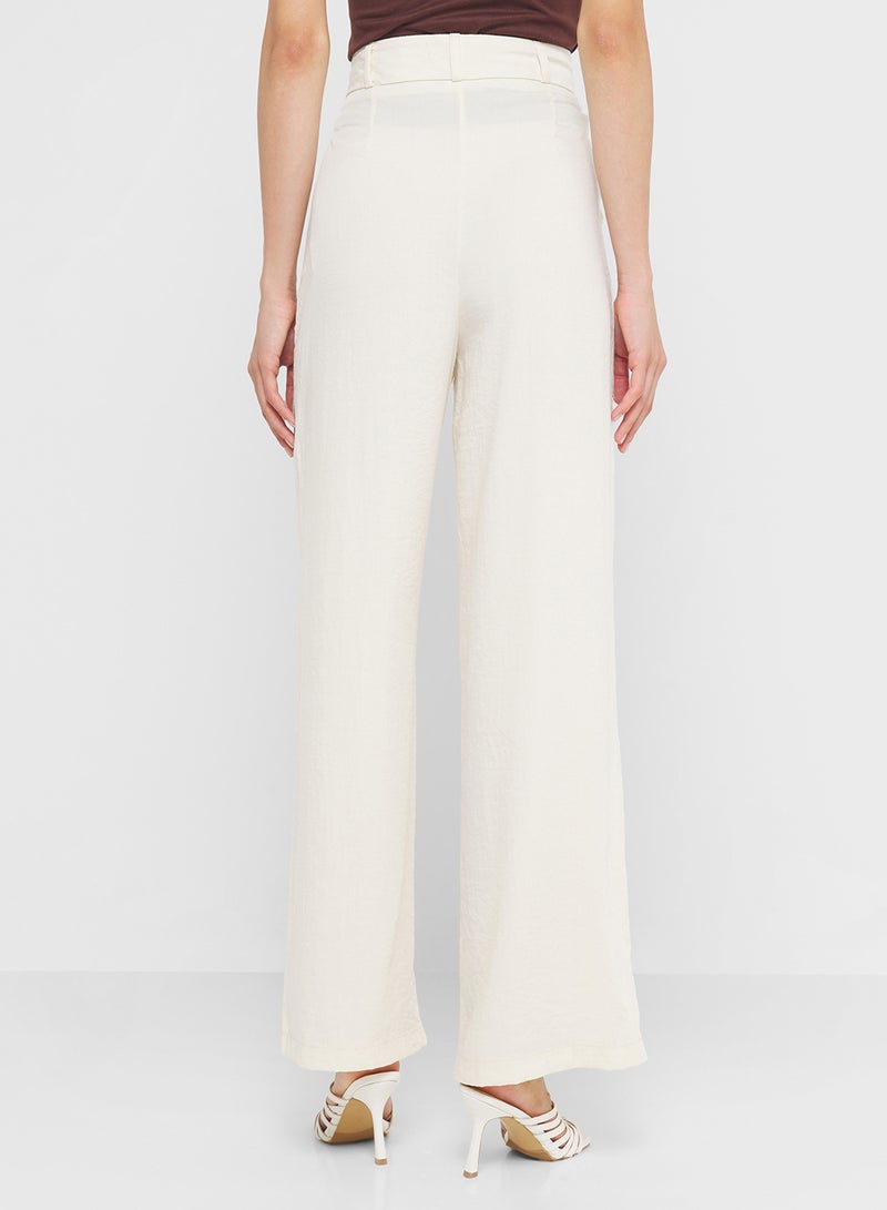 FYOR White Wide-Leg High-Waisted Pants - Image 2