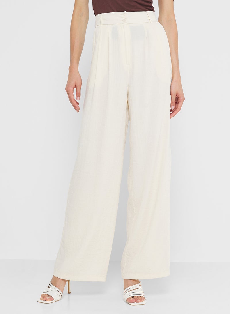 FYOR White Wide-Leg High-Waisted Pants - Image 1