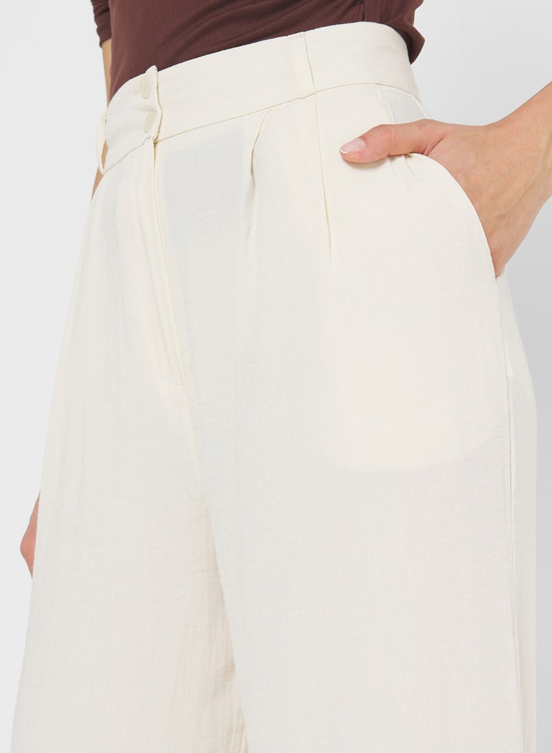 FYOR White Wide-Leg High-Waisted Pants - Image 3