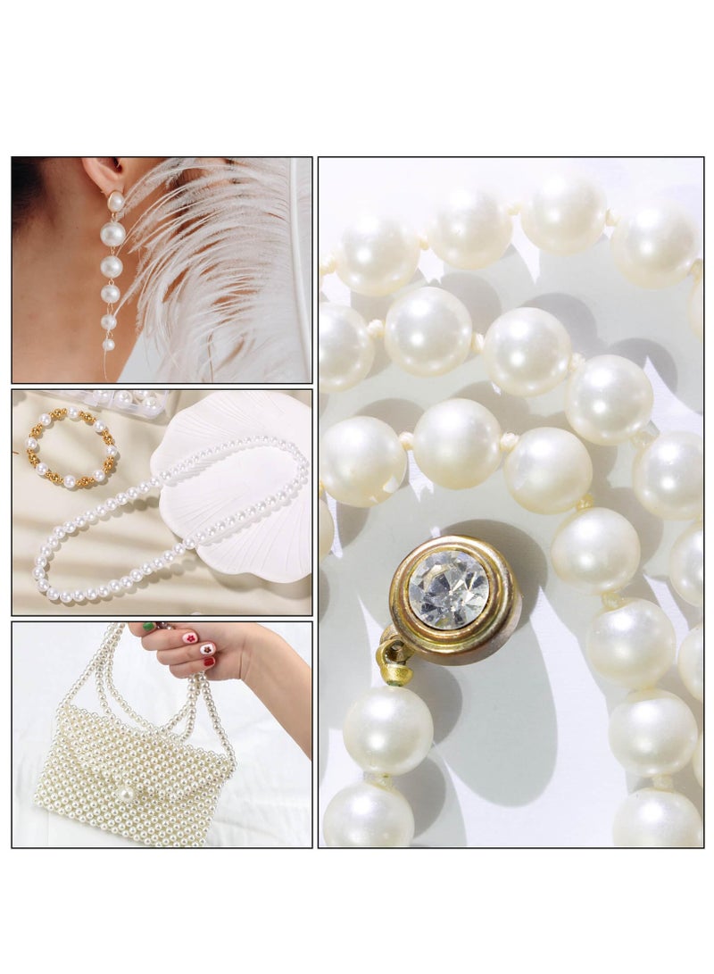 Excefore 1947 Pcs Pearl Beads for Jewelry Making, White and Gold Beads for Crafts with Holes, Gold Filled Beads for Bracelets Making Kit, Multi-Size Spacer Beads for DIY Bracelet Necklace Craft - Image 2
