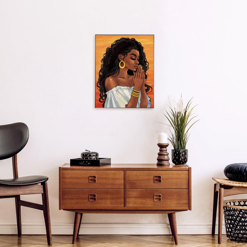 Nuberlic 8x10 Pre Drawn Canvas to Paint for Adults Sip and Paint Party Prayer Girl Blasian Lady Afro Americans Woman Christams Birthday Gift Painting Kits DIY - Image 5