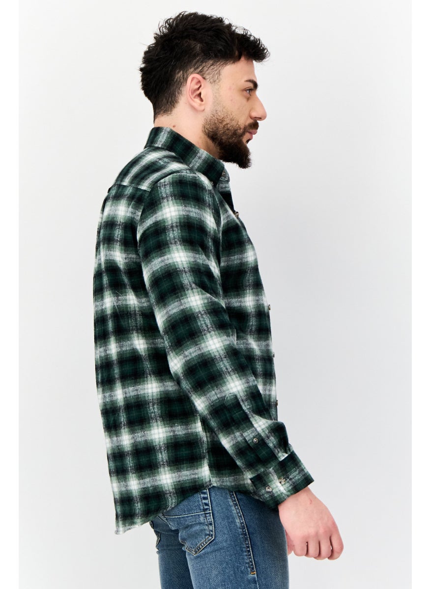 Chaps Men Regular Fit Plaid Long Sleeve Casual Shirts, Multicolor  - Image 4
