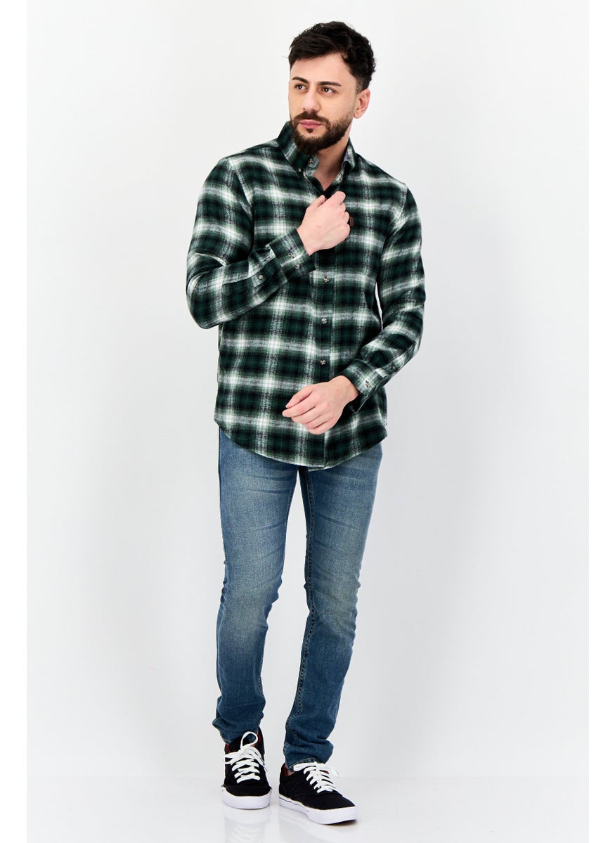 Chaps Men Regular Fit Plaid Long Sleeve Casual Shirts, Multicolor  - Image 3