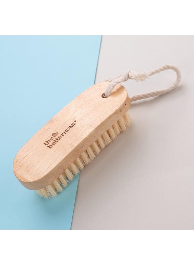 The Better Home Sneaker Cleaner Wooden Shoe Brush | Loop for Hanging | Shoe Cleaner | Shoe Brush For Leather Shoes | Washable Bristles | Soft Bristles Effective In Removing Dry Dust & Dirt - Image 1