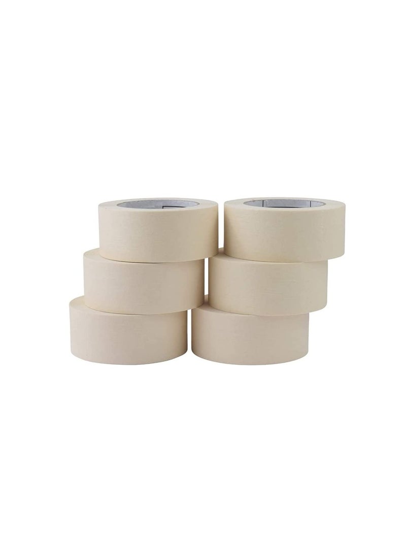 ROBUSTLINE Robustline Adhesive Masking Tape General Purpose Painter's Tape Bulk for Painting, Labeling, Packing, Craft, Art, Home, Office, School Etc. (1 INCH, 6)  - Image 1