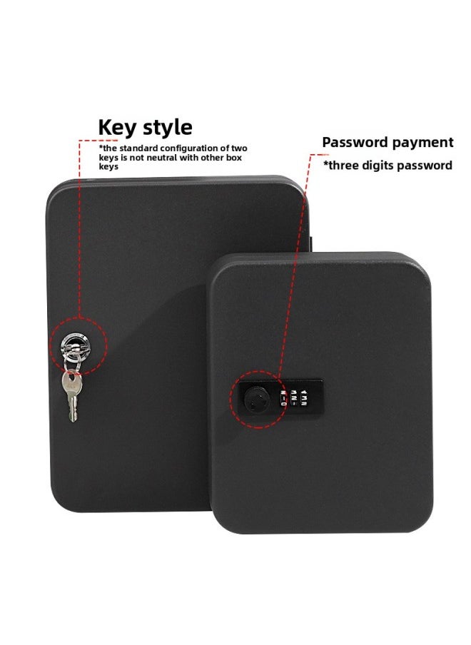 Generic - A Generation Of Key Box Real Estate Intermediary Key Cabinet Management Box Wall Car Key Box Iron Box-Color:48 Hanging Password Black - Image 1