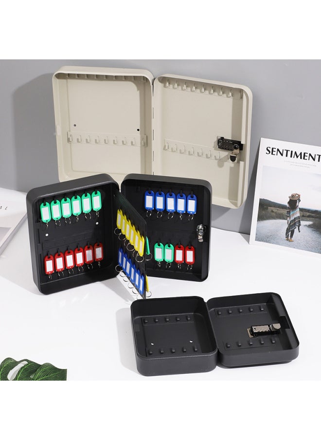 Generic - A Generation Of Key Box Real Estate Intermediary Key Cabinet Management Box Wall Car Key Box Iron Box-Color:48 Hanging Password Black - Image 1