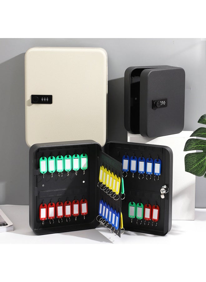 Generic - A Generation Of Key Box Real Estate Intermediary Key Cabinet Management Box Wall Car Key Box Iron Box-Color:48 Hanging Password Black - Image 1