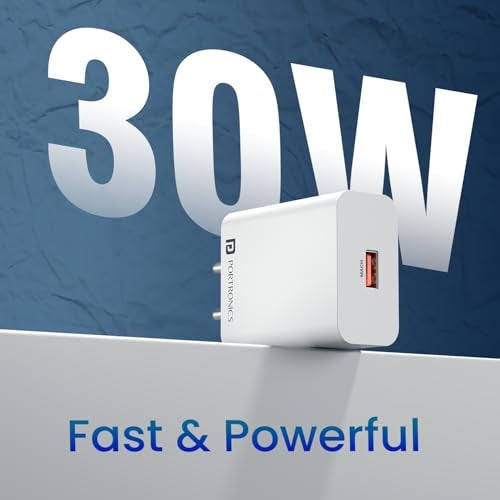 Portronics 30W Adapto 30V USB-A Fast Charging Adaptor with 6A Cable,Fast Charging Protocols Like SuperVOOC/WARP/Dash/Flash/Turbo/Quick, Compatible with 30W Smartphone Such as OnePlus,Oppo,Realme,Vivo - Image 4