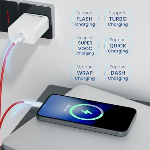 Portronics 30W Adapto 30V USB-A Fast Charging Adaptor with 6A Cable,Fast Charging Protocols Like SuperVOOC/WARP/Dash/Flash/Turbo/Quick, Compatible with 30W Smartphone Such as OnePlus,Oppo,Realme,Vivo - Image 2