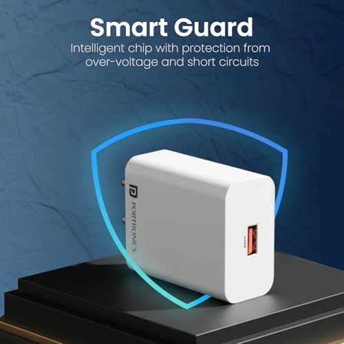 Portronics 30W Adapto 30V USB-A Fast Charging Adaptor with 6A Cable,Fast Charging Protocols Like SuperVOOC/WARP/Dash/Flash/Turbo/Quick, Compatible with 30W Smartphone Such as OnePlus,Oppo,Realme,Vivo - Image 5