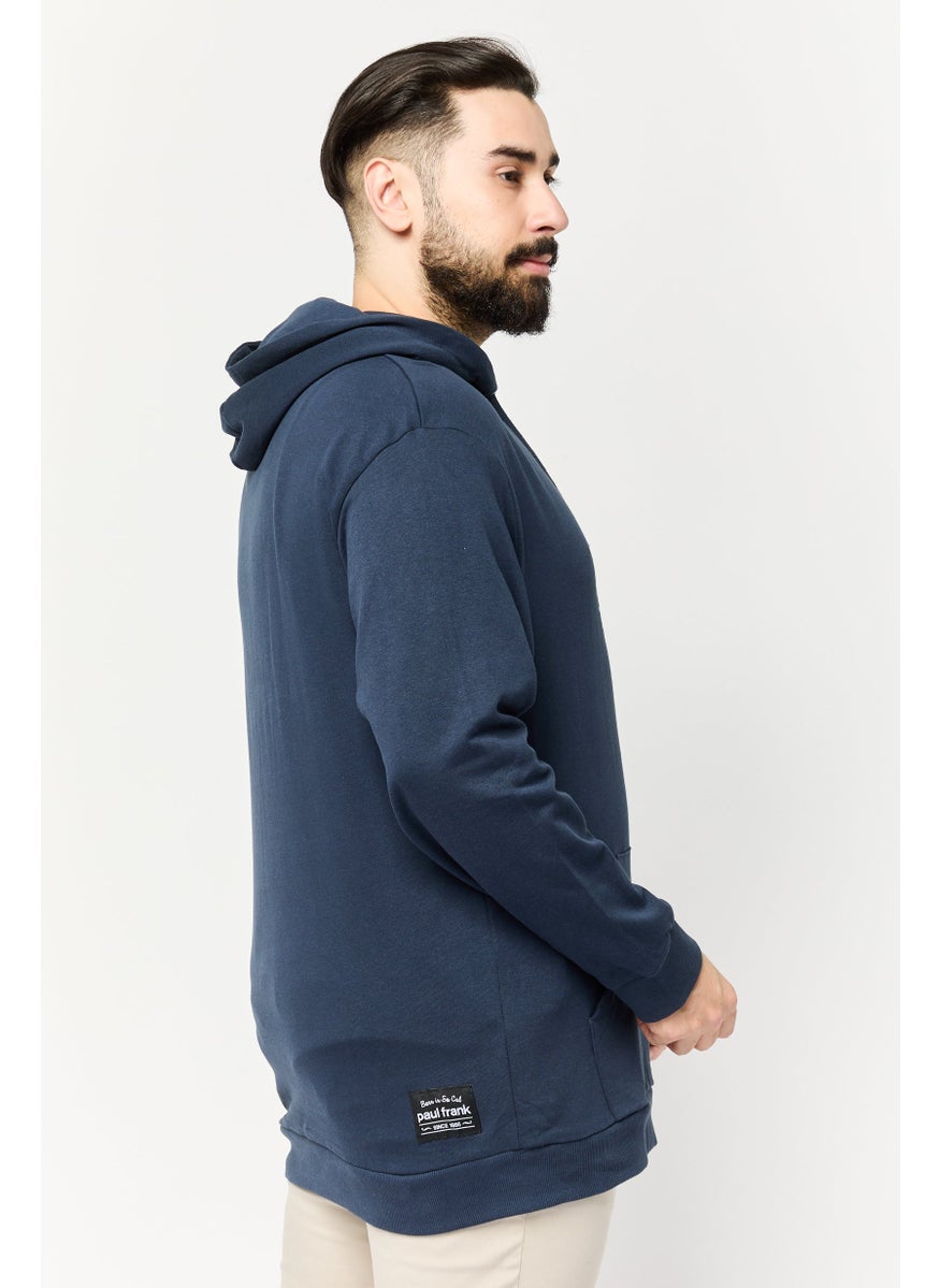 Paul Frank Men Long Sleeves Brand Logo Hoodie, Navy  - Image 4
