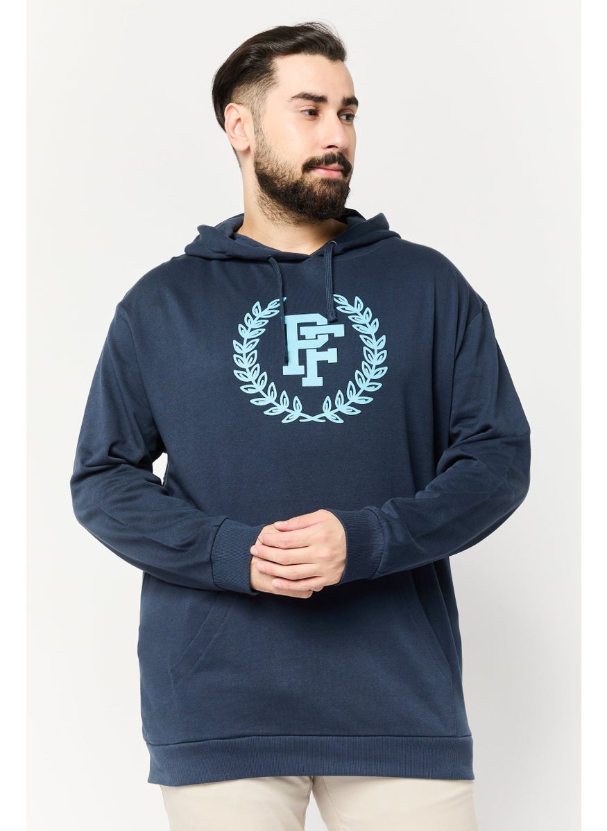 Paul Frank Men Long Sleeves Brand Logo Hoodie, Navy  - Image 1