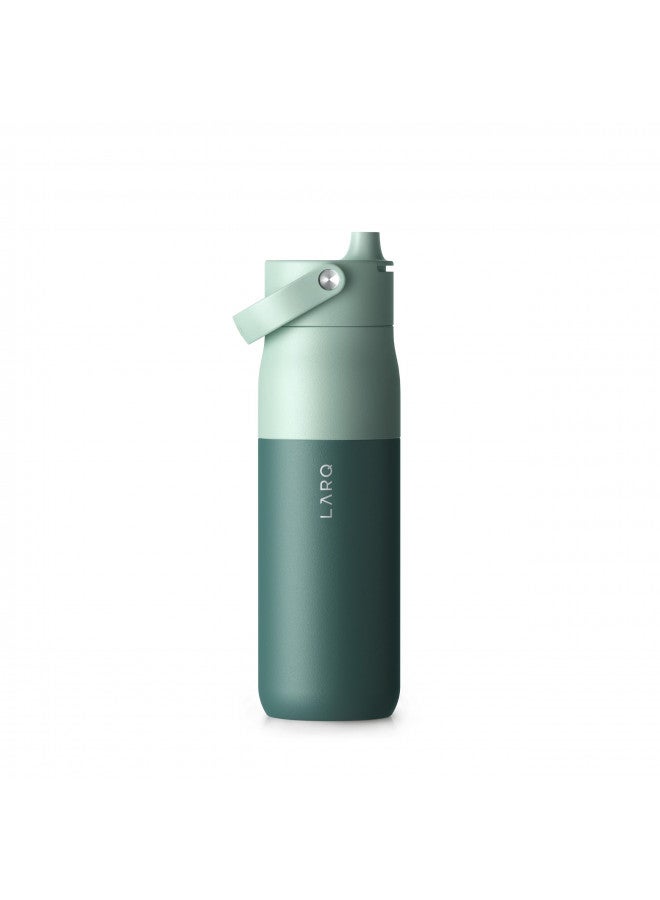 LARQ LARQ Bottle Swig Top 34oz - Insulated Stainless Steel Water Bottle With Built-In Silicone Handle | Thermos, BPA Free | Reusable Water Bottle for Sports, Gym, and Travel, Eucalyptus Green - Image 1