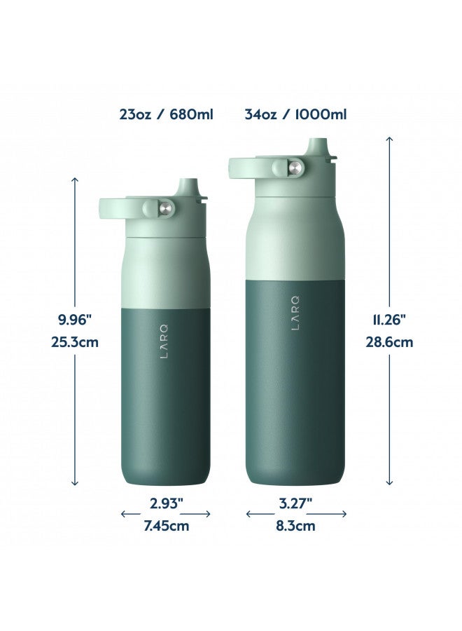 LARQ LARQ Bottle Swig Top 34oz - Insulated Stainless Steel Water Bottle With Built-In Silicone Handle | Thermos, BPA Free | Reusable Water Bottle for Sports, Gym, and Travel, Eucalyptus Green - Image 2