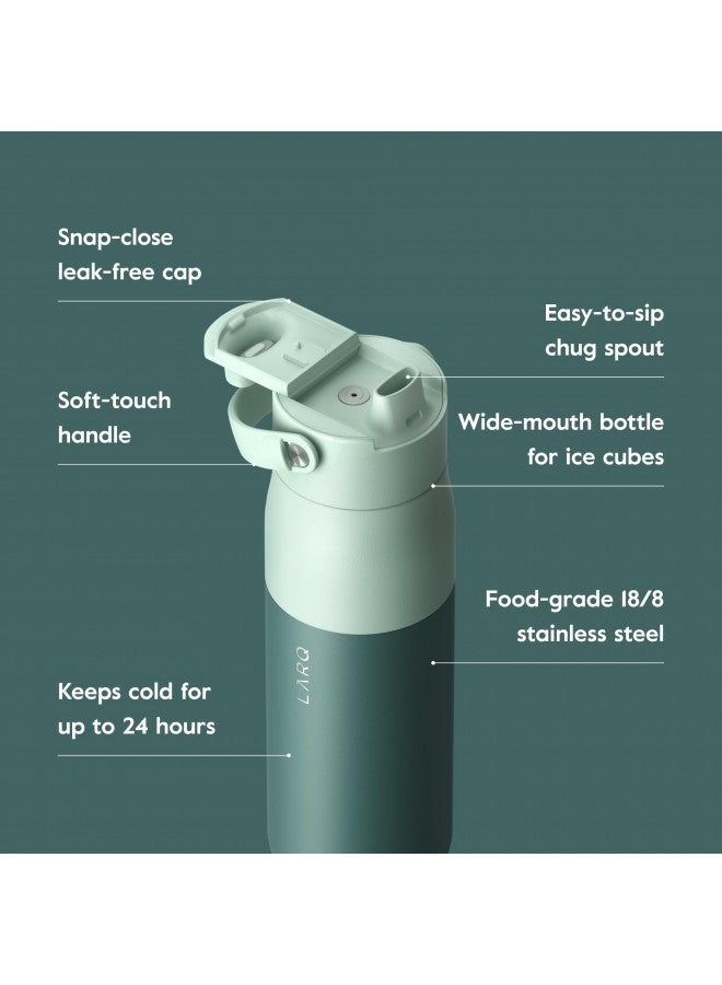LARQ LARQ Bottle Swig Top 34oz - Insulated Stainless Steel Water Bottle With Built-In Silicone Handle | Thermos, BPA Free | Reusable Water Bottle for Sports, Gym, and Travel, Eucalyptus Green - Image 3