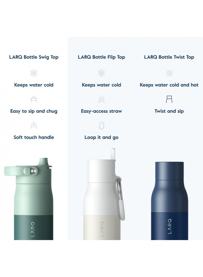 LARQ LARQ Bottle Swig Top 34oz - Insulated Stainless Steel Water Bottle With Built-In Silicone Handle | Thermos, BPA Free | Reusable Water Bottle for Sports, Gym, and Travel, Eucalyptus Green - Image 4