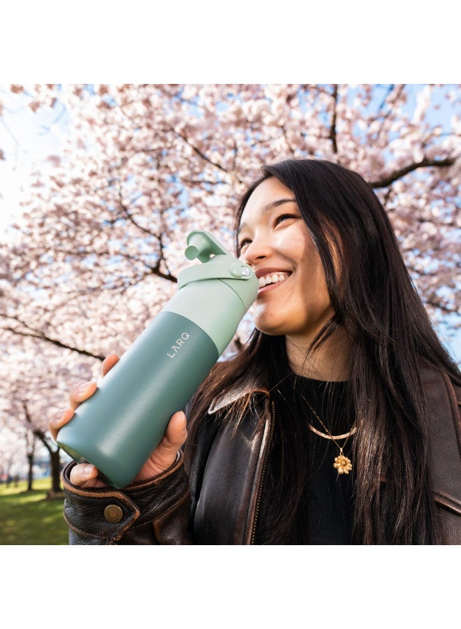 LARQ LARQ Bottle Swig Top 34oz - Insulated Stainless Steel Water Bottle With Built-In Silicone Handle | Thermos, BPA Free | Reusable Water Bottle for Sports, Gym, and Travel, Eucalyptus Green - Image 5