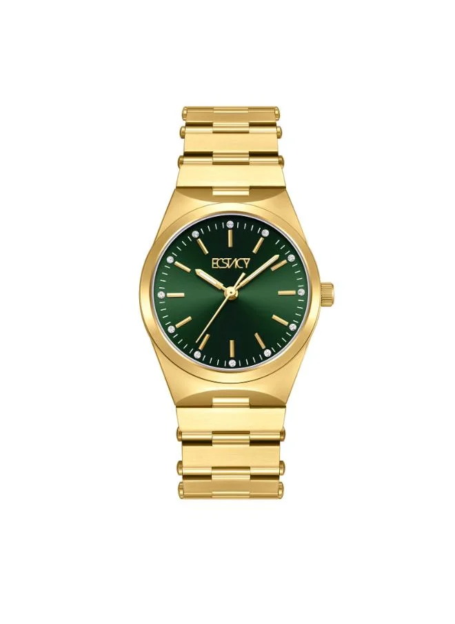 إكستاسي ECSTACY E24501-GBGH Women's Analog Display Watch & Stainless Steel Strap Gold