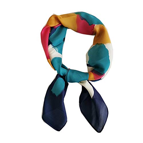 FONYVE Silk Feeling Scarf Medium Square Satin Head Wrap for Women 27.5 inches - Image 1
