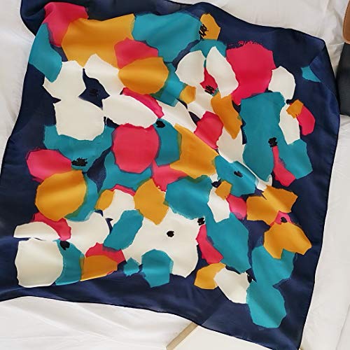 FONYVE Silk Feeling Scarf Medium Square Satin Head Wrap for Women 27.5 inches - Image 2