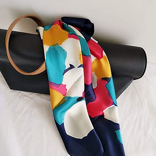 FONYVE Silk Feeling Scarf Medium Square Satin Head Wrap for Women 27.5 inches - Image 4