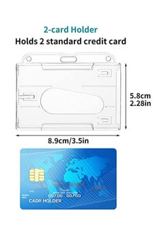 Excefore ID Card Badge Holder, 2 Pieces Clear Badge Holders Hard Plastic Card Holder ID Credit Card Protector with Thumb Slot  - Image 5