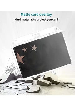 Excefore ID Card Badge Holder, 2 Pieces Clear Badge Holders Hard Plastic Card Holder ID Credit Card Protector with Thumb Slot  - Image 4