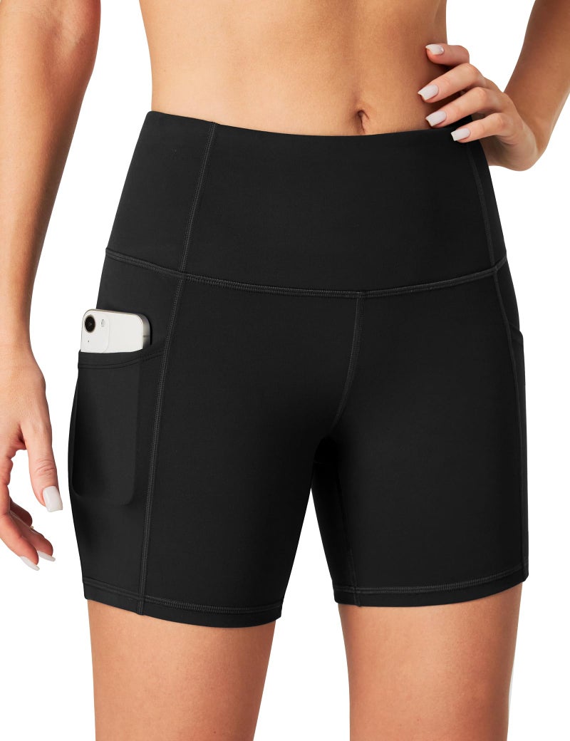 Heathyoga Biker Shorts Women Tummy Control 5" Workout Shorts Women with Pockets High Waisted Spandex Short for Gym Yoga - Image 1