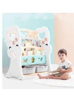 RBWTOYS Bookshelf Storage Box Floor-Standing 4 Layers Plastic Bedroom Child Washable 2 Colours, 2 Styles (Color : White, Size : 80x42.3x90cm)