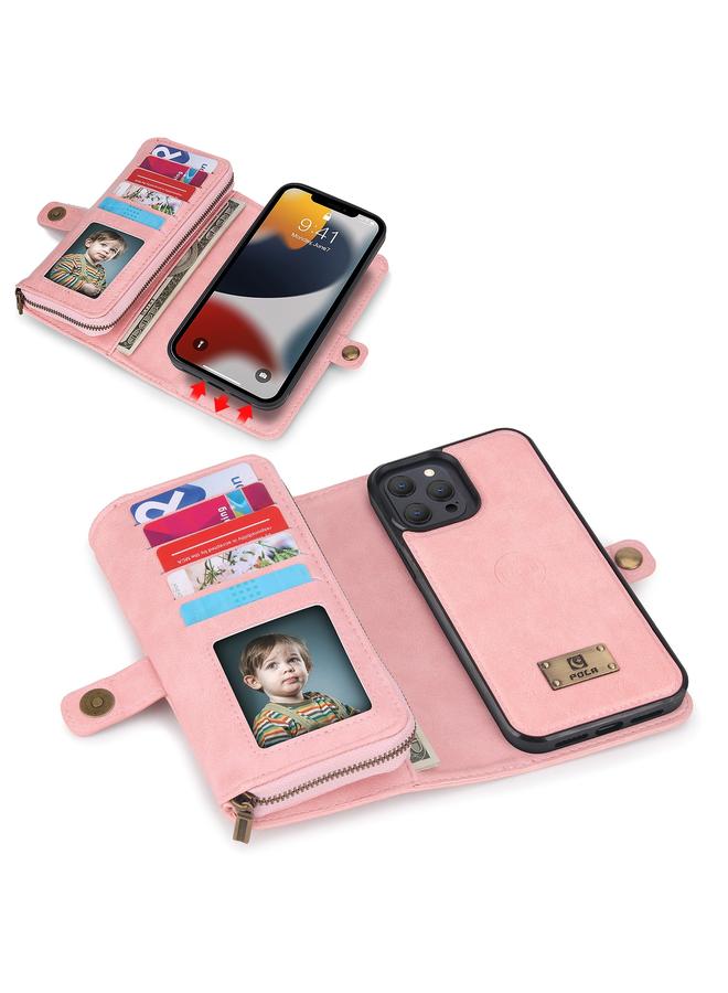 S-TOP Case For iPhone 13 Multi-functional Zipper Wallet Leather Phone Case - Image 2