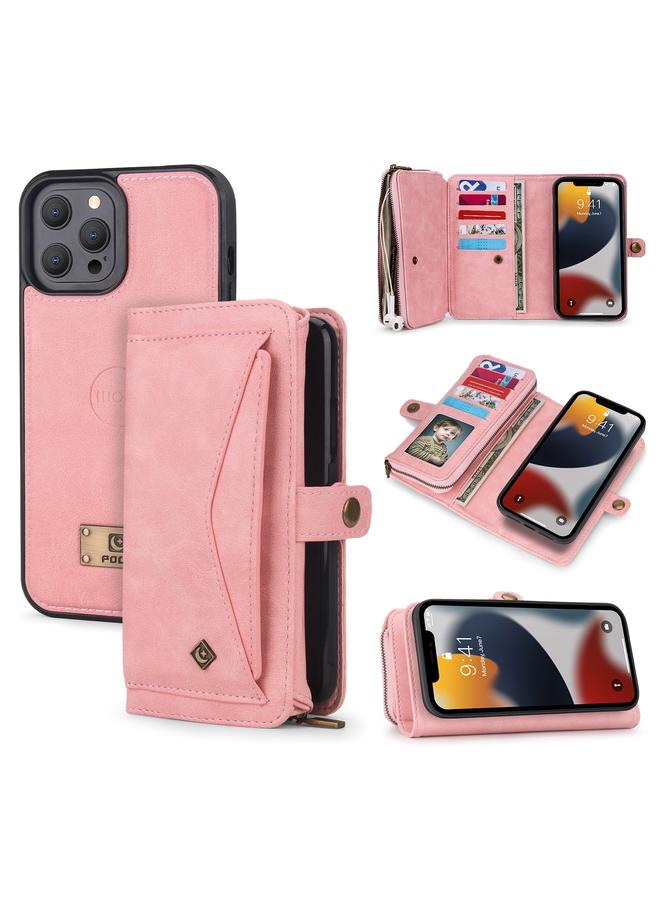 S-TOP Case For iPhone 13 Multi-functional Zipper Wallet Leather Phone Case - Image 1
