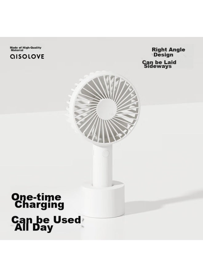Solove N9pro Handheld Fan, Usb Rechargeable, Small Fan With Base, Portable, Summer Outdoor High-power, Student Desktop, Long Battery Life, Quiet Fan, White - Image 1
