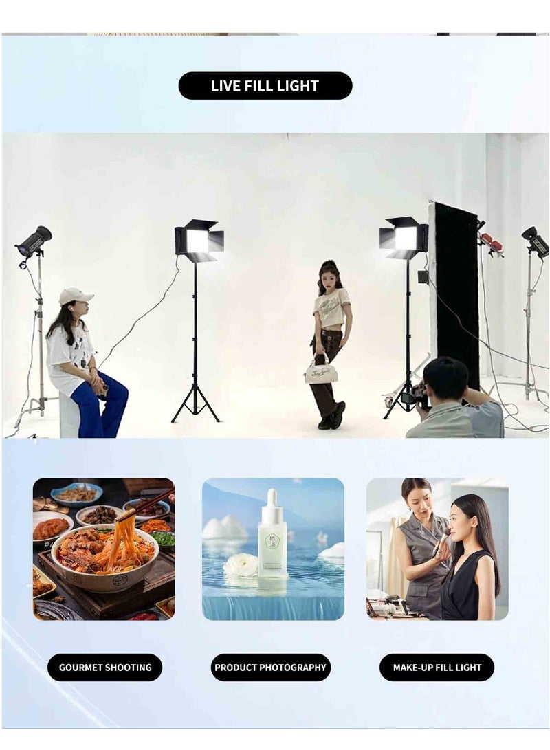 والالا طقم إضاءة فيديو LED RGB مع حامل للتحكم عن بعد، إضاءة تصوير 40 وات لاستوديو YouTube والألعاب والبث المباشر والمؤتمرات، 2500K-8500K قابلة للتعتيم 14 لونًا ثابتًا وتأثير إضاءة متعدد - Image 4