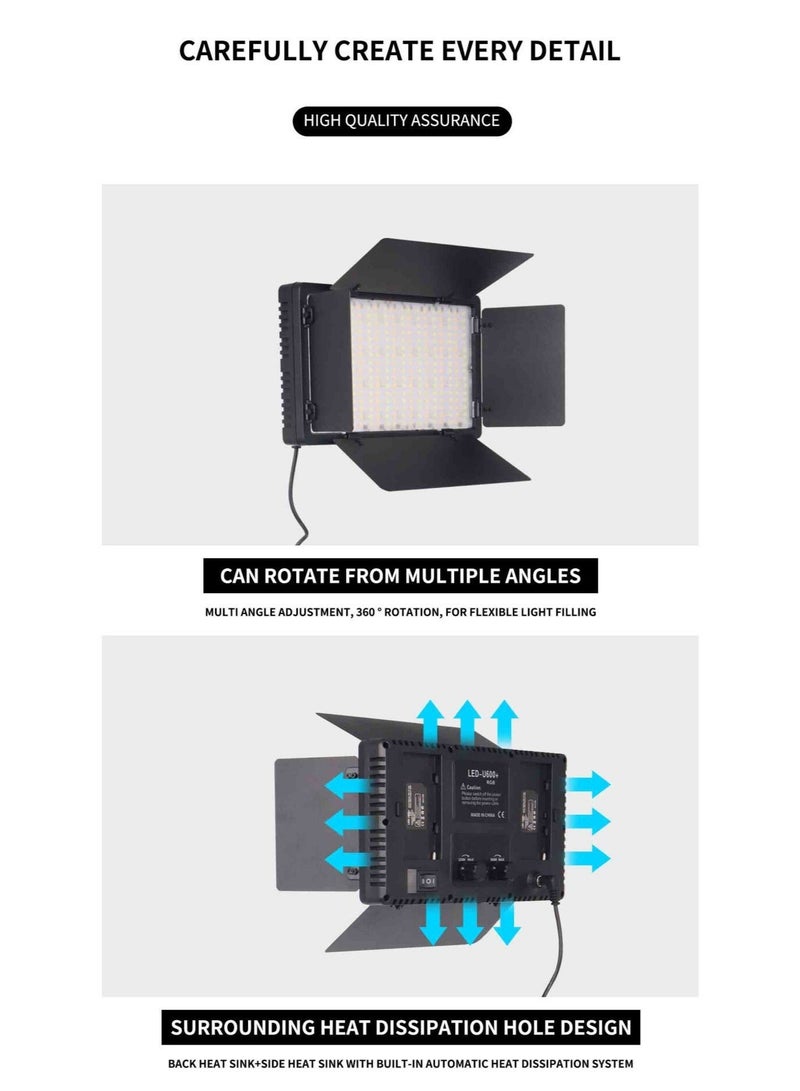 والالا طقم إضاءة فيديو LED RGB مع حامل للتحكم عن بعد، إضاءة تصوير 40 وات لاستوديو YouTube والألعاب والبث المباشر والمؤتمرات، 2500K-8500K قابلة للتعتيم 14 لونًا ثابتًا وتأثير إضاءة متعدد - Image 5