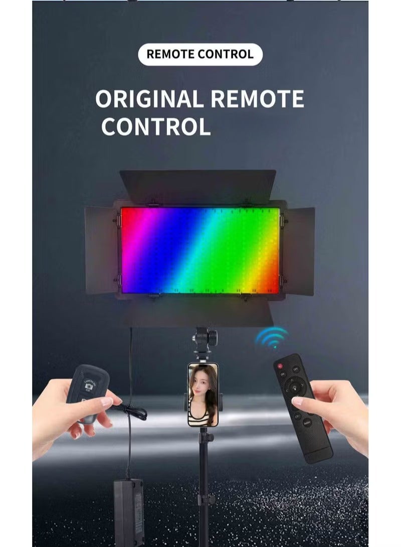 والالا طقم إضاءة فيديو LED RGB مع حامل للتحكم عن بعد، إضاءة تصوير 40 وات لاستوديو YouTube والألعاب والبث المباشر والمؤتمرات، 2500K-8500K قابلة للتعتيم 14 لونًا ثابتًا وتأثير إضاءة متعدد - Image 3