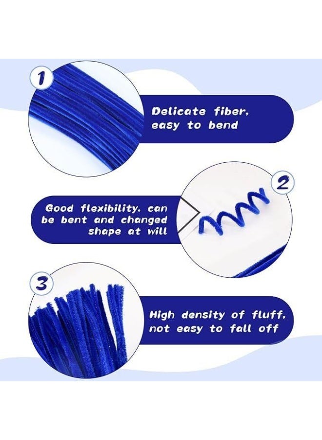 KTrading 100 Pcs Pipe Cleaner | Chenille Stems for Hobby Crafts, Scrapbooking, DIY Accessory Decorations Creative School Projects (Dark Blue) - Image 3