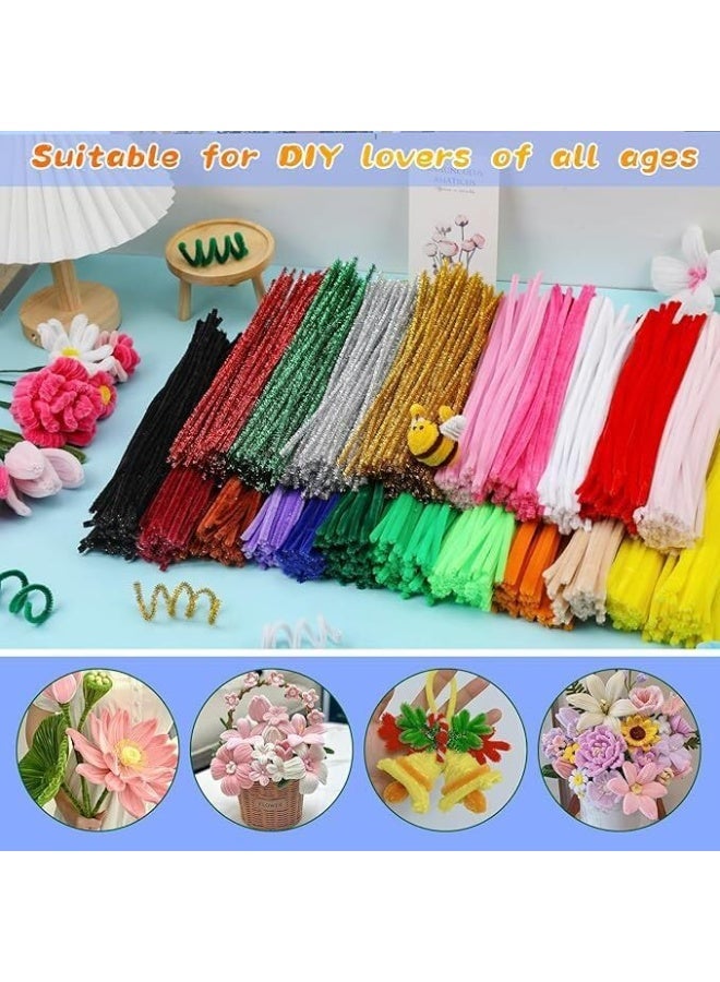 KTrading 100 Pcs Pipe Cleaner | Chenille Stems for Hobby Crafts, Scrapbooking, DIY Accessory Decorations Creative School Projects (Dark Blue) - Image 1